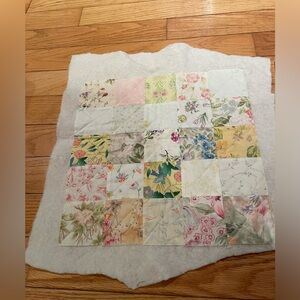 Quilt block or pillow top pieces.